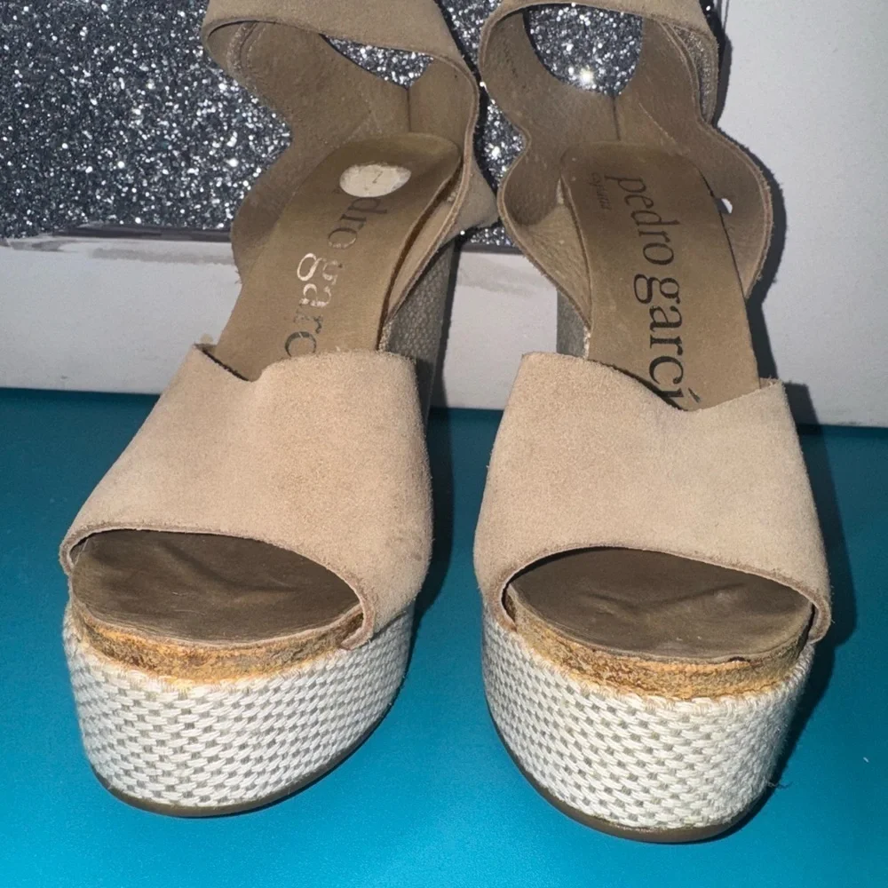 Pedro Garcia Beige Platform Sandals